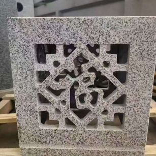 德阳 芝麻白花岗岩镂空雕花灯笼