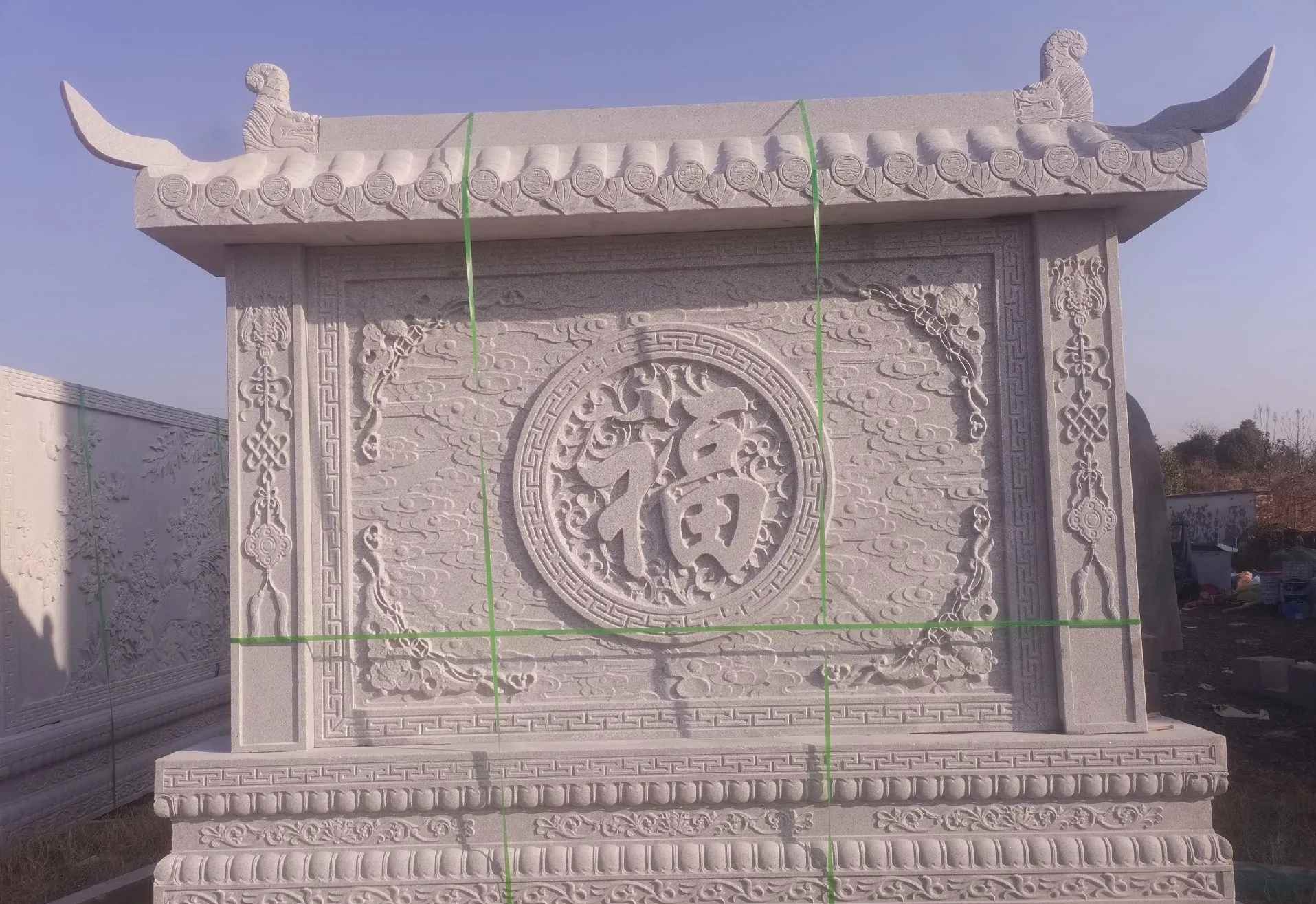 德阳 芝麻白花岗岩屏风，照壁，影壁