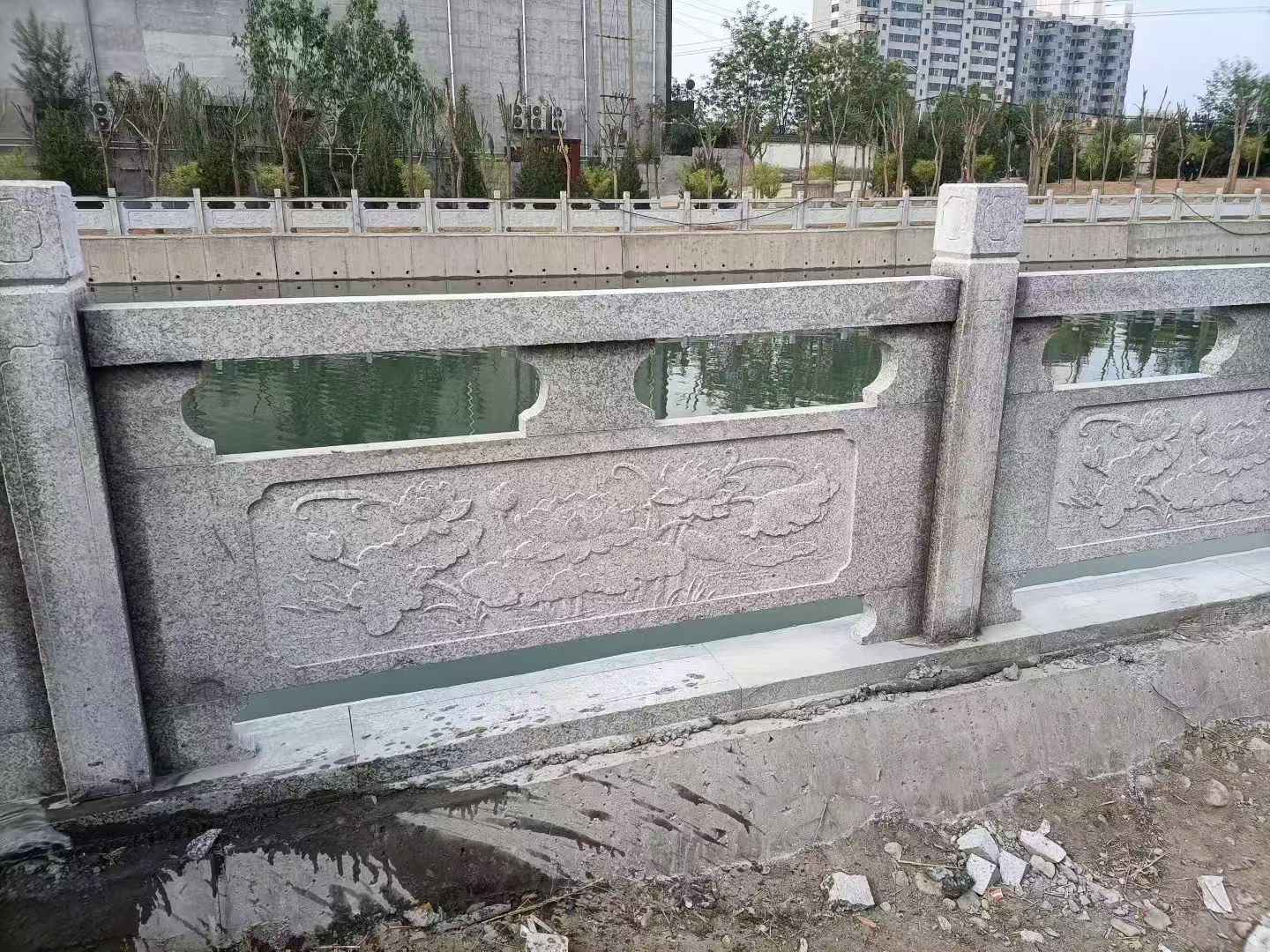 德阳 芙蓉白大花桥梁、河道，石材栏杆、围栏、护栏